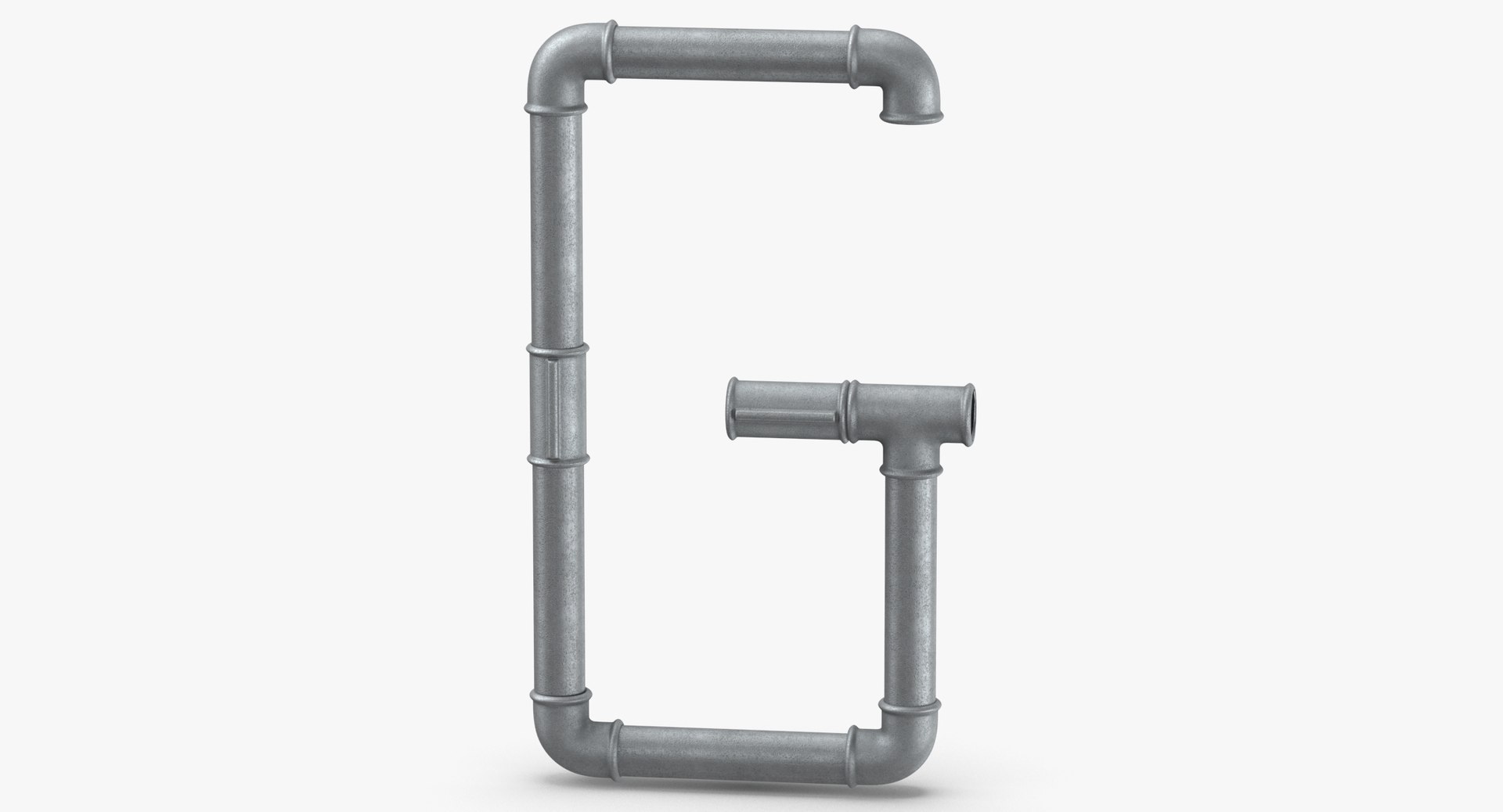 Galvanized Steel Pipe Letter 3D Model - TurboSquid 1436522