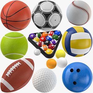 3D 61 Different Balls Collection model