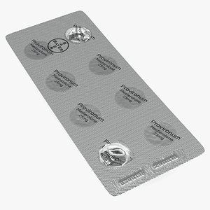 3D Round Tablets in a Silver Blister Pack