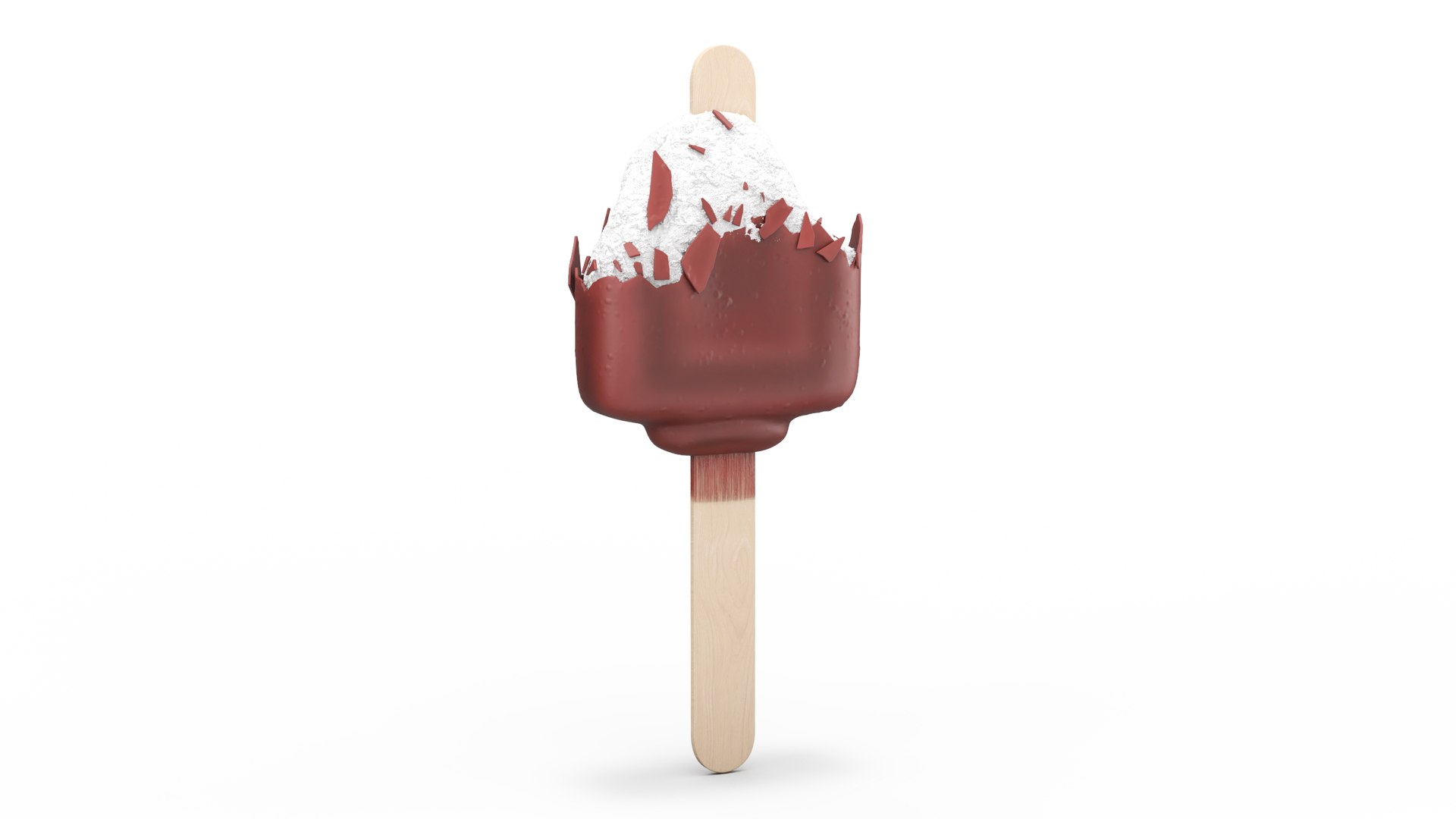Eaten Chocolate Dipped Vanilla Ice Cream Bar 3D model preview