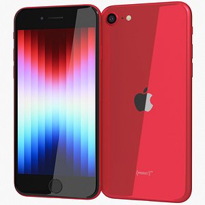 3D Apple iPhone SE 2022 Red