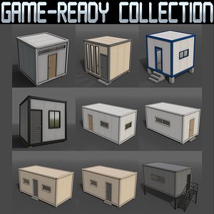 PBR Container House BB - Collection 3D model