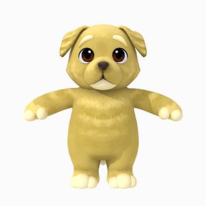 3D model Cute Pup Golden Retriever