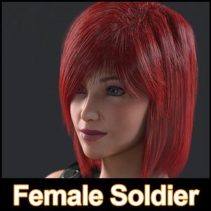 3dsmax female soldier character