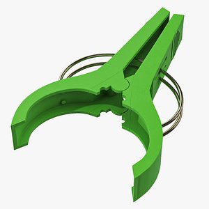 3D Laundry Peg Green Plastic Open