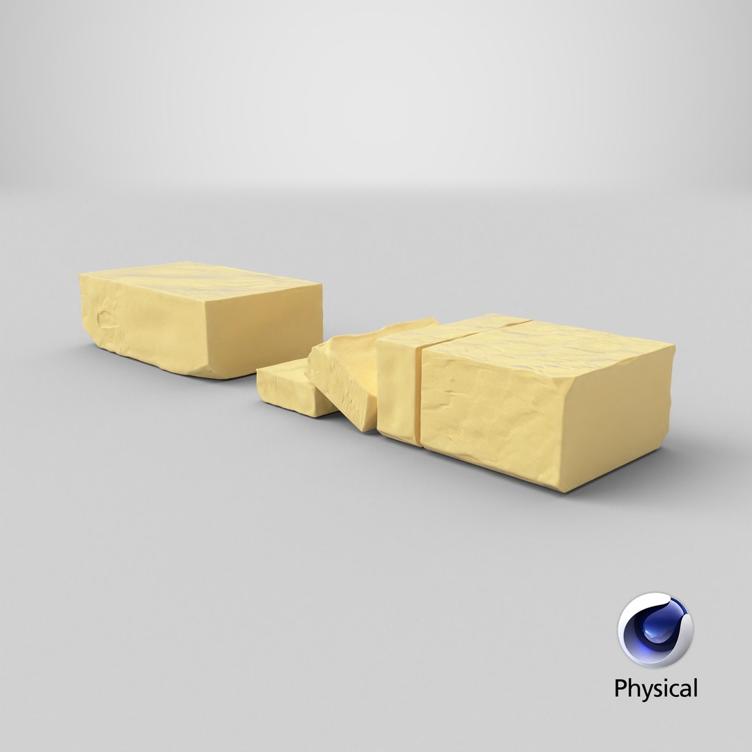 Butter Block with Cut Slices 3D model https://p.turbosquid.com/ts-thumb/yU/u4Txq3/LC/stemcell_cinema_4d_physical_render/png/1789553818/1920x1080/fit_q87/ea3c4fbd10a28da2b969aca426093231c894bf91/stemcell_cinema_4d_physical_render.jpg