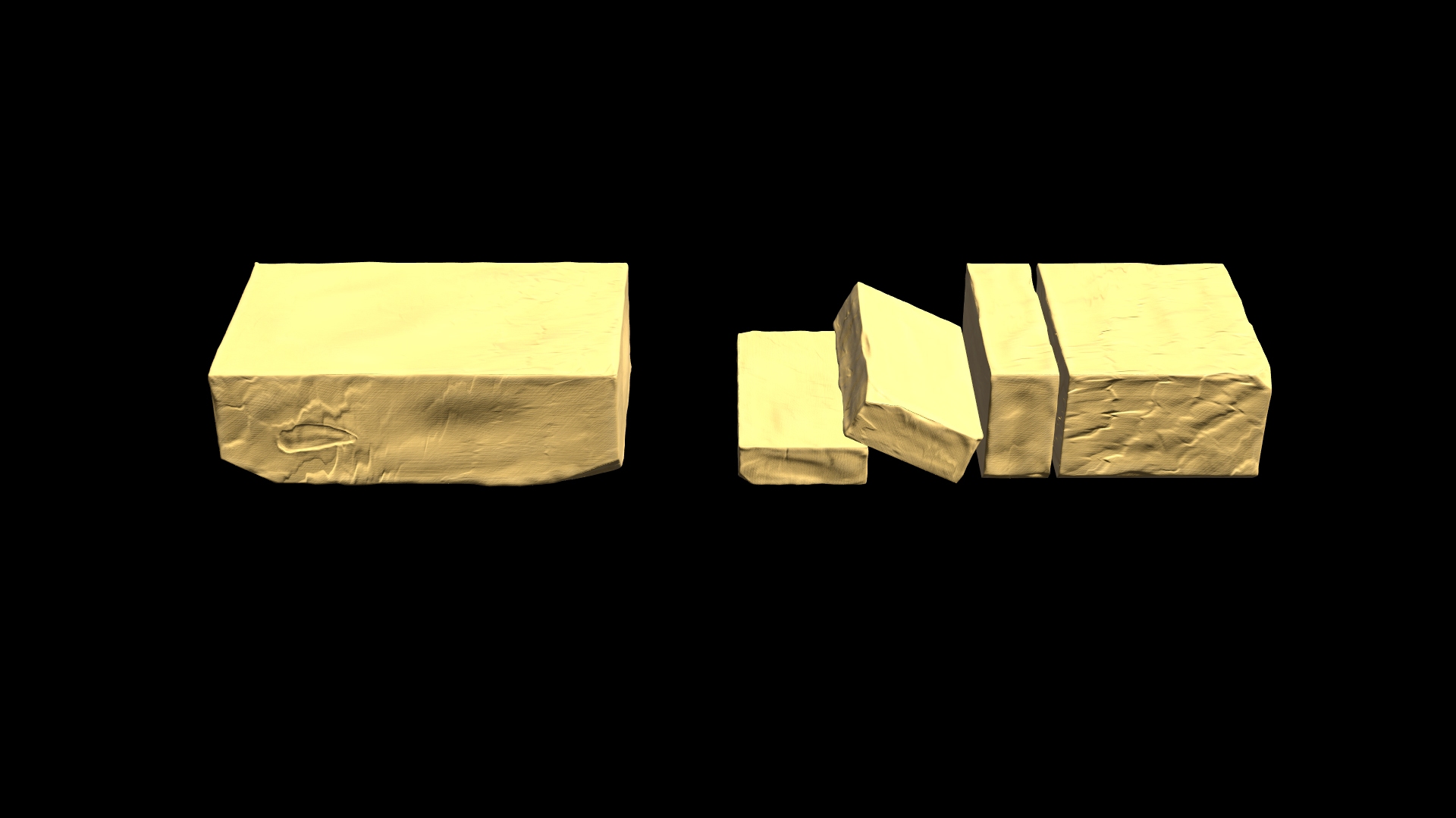Butter Block with Cut Slices 3D model https://p.turbosquid.com/ts-thumb/yU/u4Txq3/TX/butter/jpg/1789528337/1920x1080/turn_fit_q99/866fc61ec03a6e17f1658d46a0c2e3a5a4e7969c/butter-1.jpg