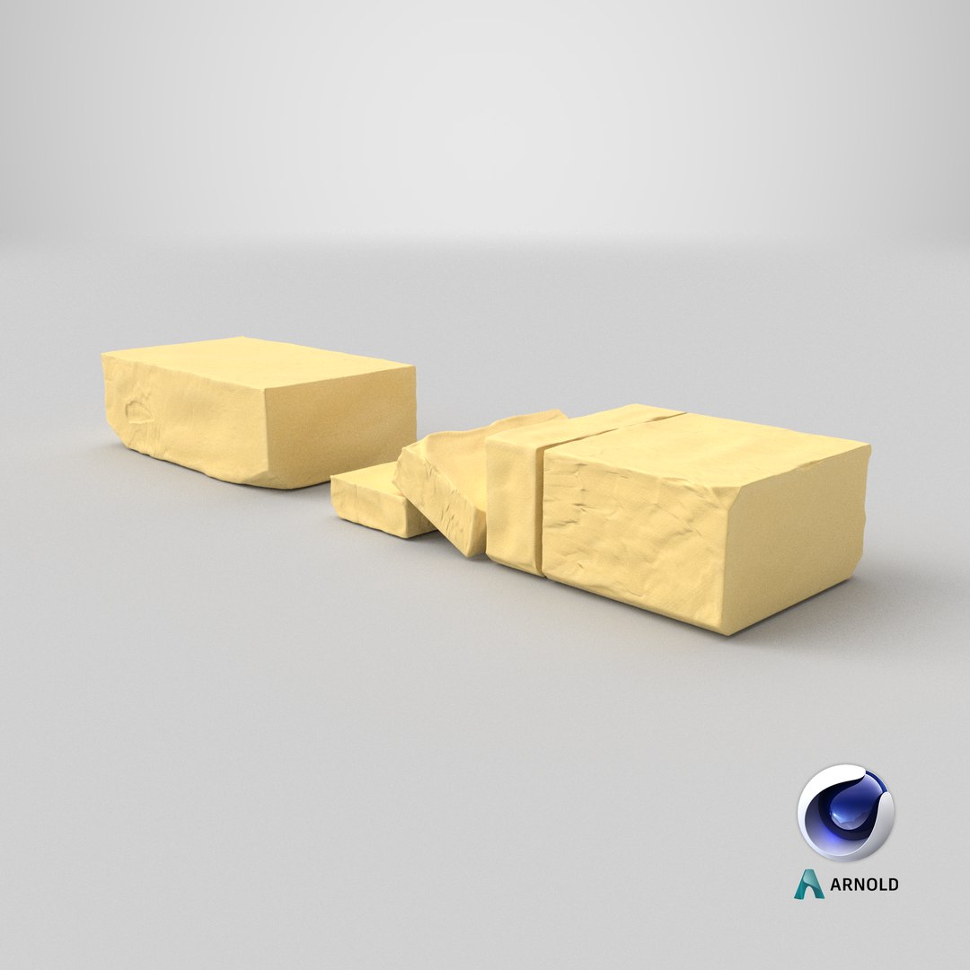 Butter Block with Cut Slices 3D model https://p.turbosquid.com/ts-thumb/yU/u4Txq3/iN/stemcell_cinema_4d_arnold_render/png/1789553817/1920x1080/fit_q87/8c7e319a74cb57312808c77d2eed3a0be6d95ea7/stemcell_cinema_4d_arnold_render.jpg