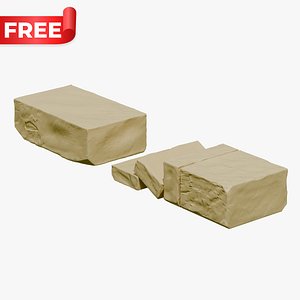 Butter Block with Cut Slices 3D model