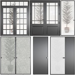 3D Set Modern Door 09