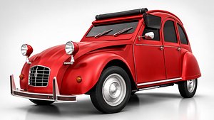 Citroen 2CV Lowpoly  3D Model 3D