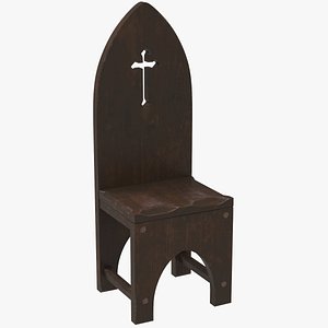 3D Medieval Gothic Arched Chair model