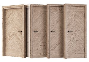 3D Interior and Exterior Wooden Door Set V9 model