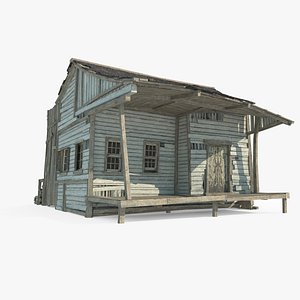Old style wooden houses 3D