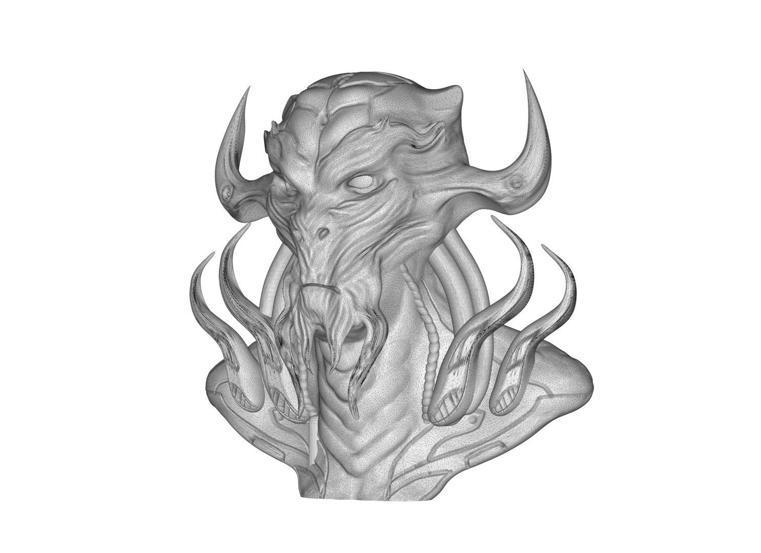 3D Scifi Demon Bust Model - TurboSquid 2231923