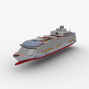 Wonder of the Seas Low Poly Cruise Ship