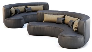 Jenifer Restaurant Leather Sofa by Bpoint Design 3D model