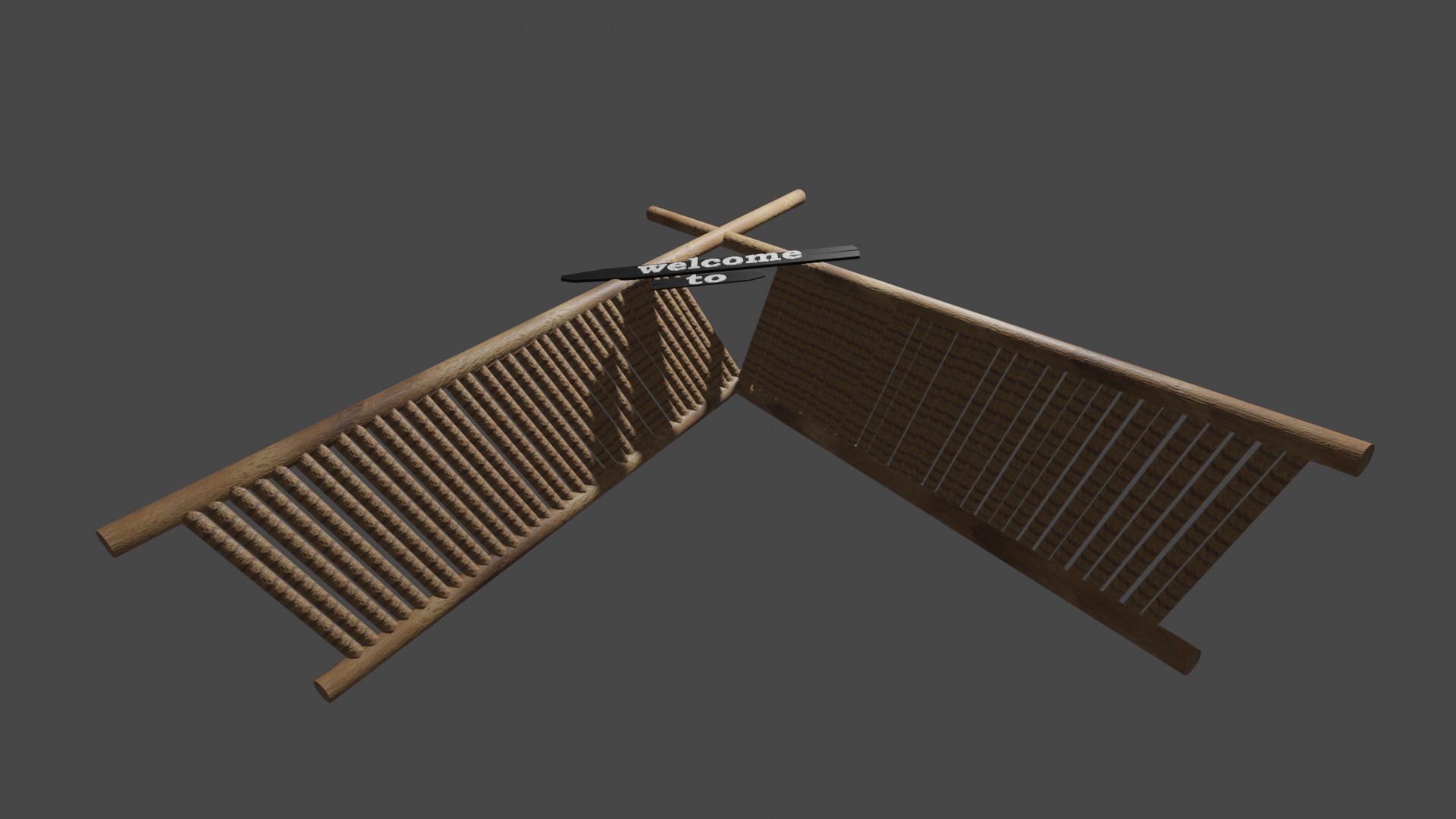 3D Model Wooden Gate - TurboSquid 2008100