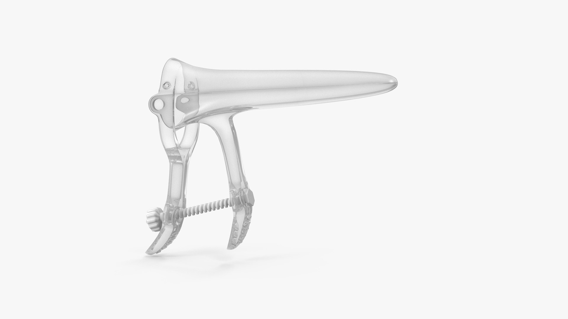 Plastic Vaginal Speculum Closed White 3D model preview