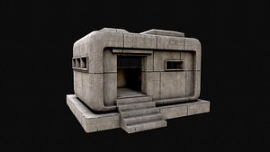 3D Military Concrete Bunker Base 9