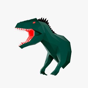 3D Low Poly Giganotosaurus Trophy 3D model in OBJ