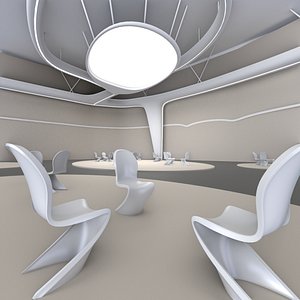 3D Futuristic Exbition Conference hall 3D Futuristic Interior