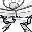 Sala conferenze espositiva futuristica Interni futuristici 3D