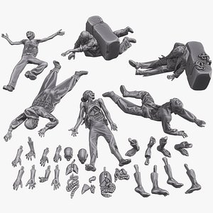 Zombie Crushed and Breaks Pack 1 3D model
