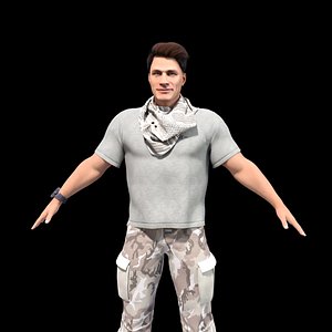 Jhon Cena In Army Suite Rigged 3D model