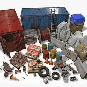 3D Construction Site - Building Site - Industrial - Warehouse - Game Ready Prop Pack