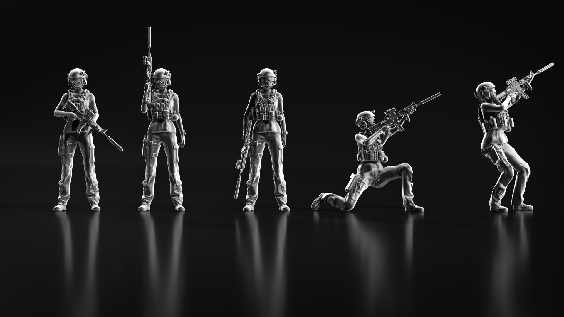 3D US Soldier Set 01 - TurboSquid 2170259