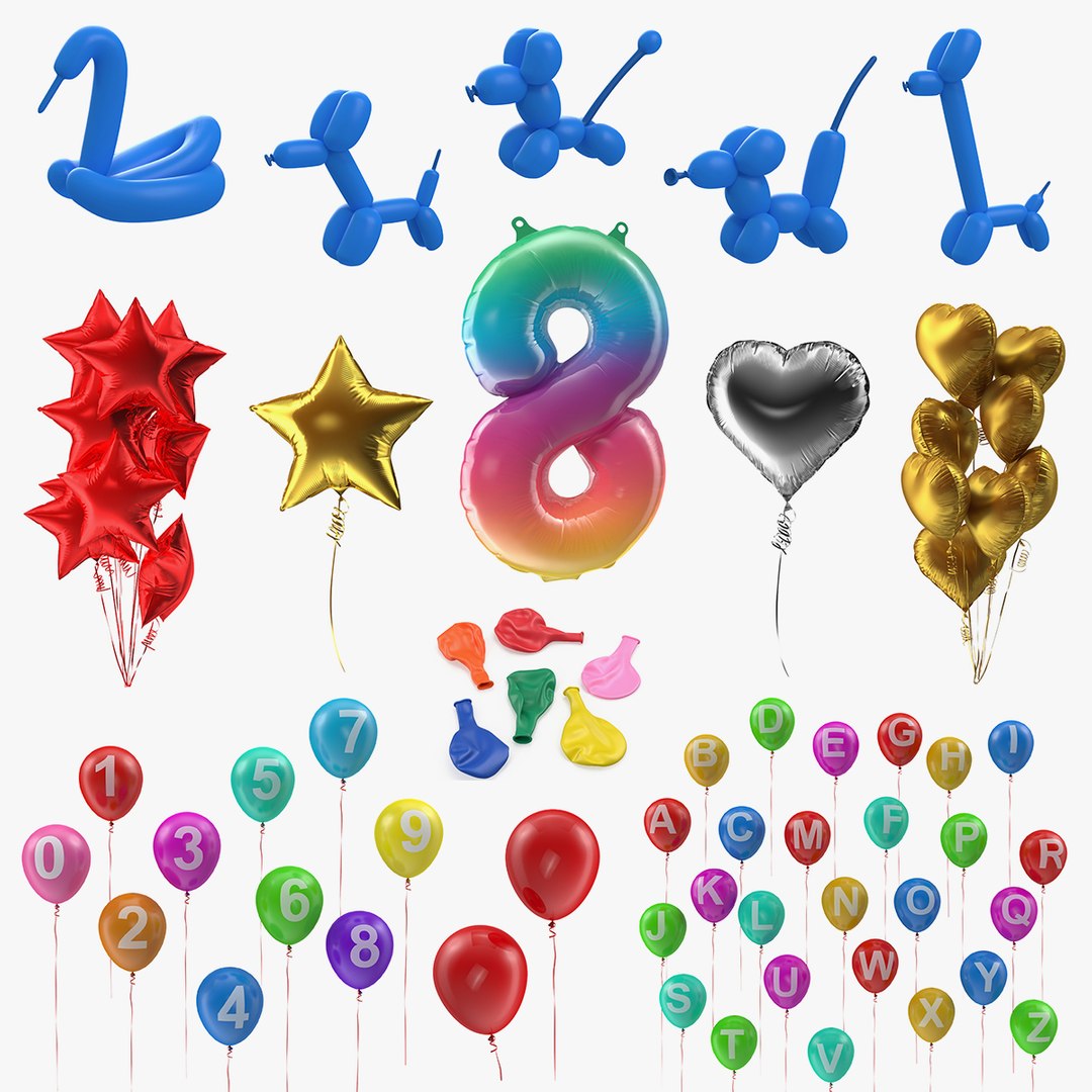 Air Balloons Collection 5 3D model preview