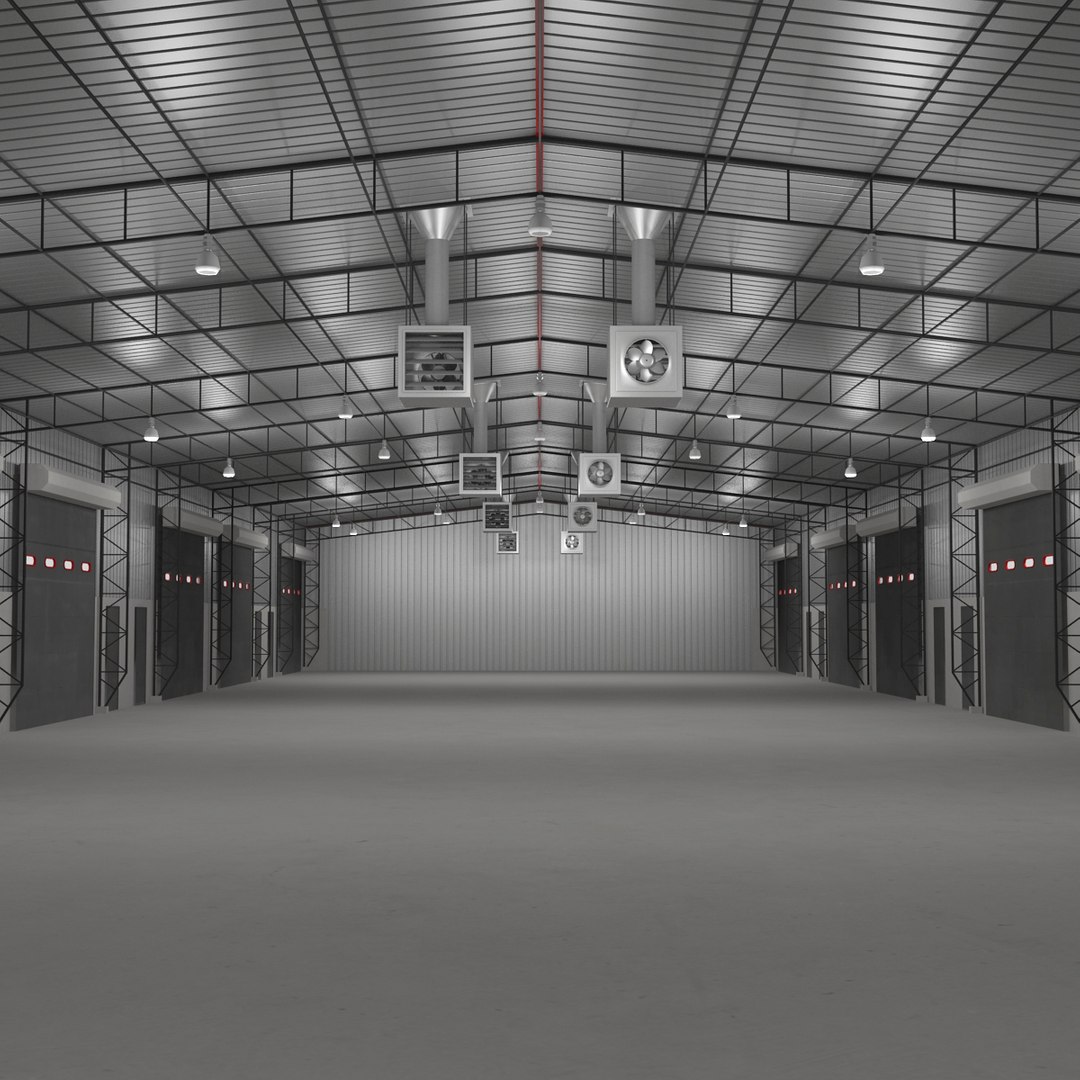Warehouse Building 3D model preview