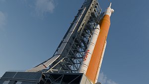 SLS Rocket Launch Pad Mount Tower Artemis High Detail 3D model