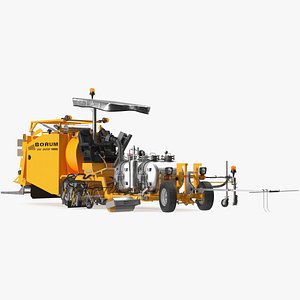 Borum Line Marking Machine Rigged for Cinema 4D 3D