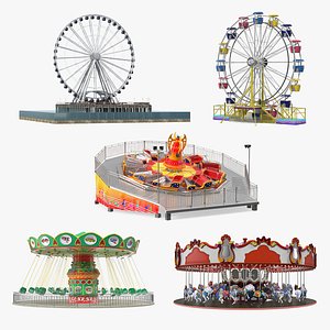 Rigged Amusement Park Rides Collection 2 3D model