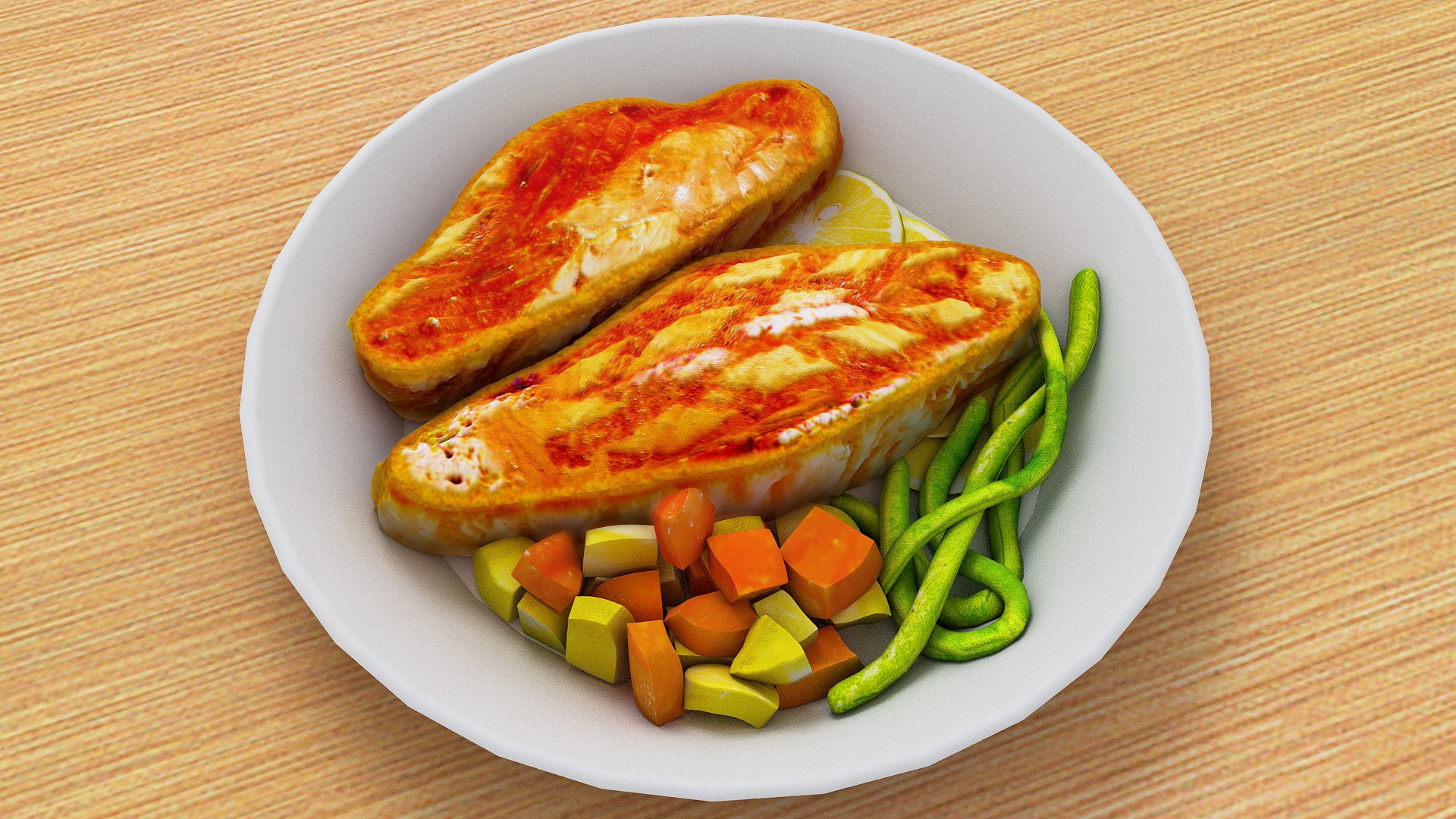 3D Grilled Salmon - TurboSquid 1809400