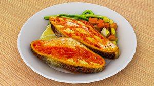 3D Grilled Salmon