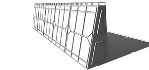 3D futuristic modular wall muralla model