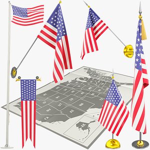 American Flags and Map Collection V1