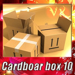 3d cardboard box resolution model