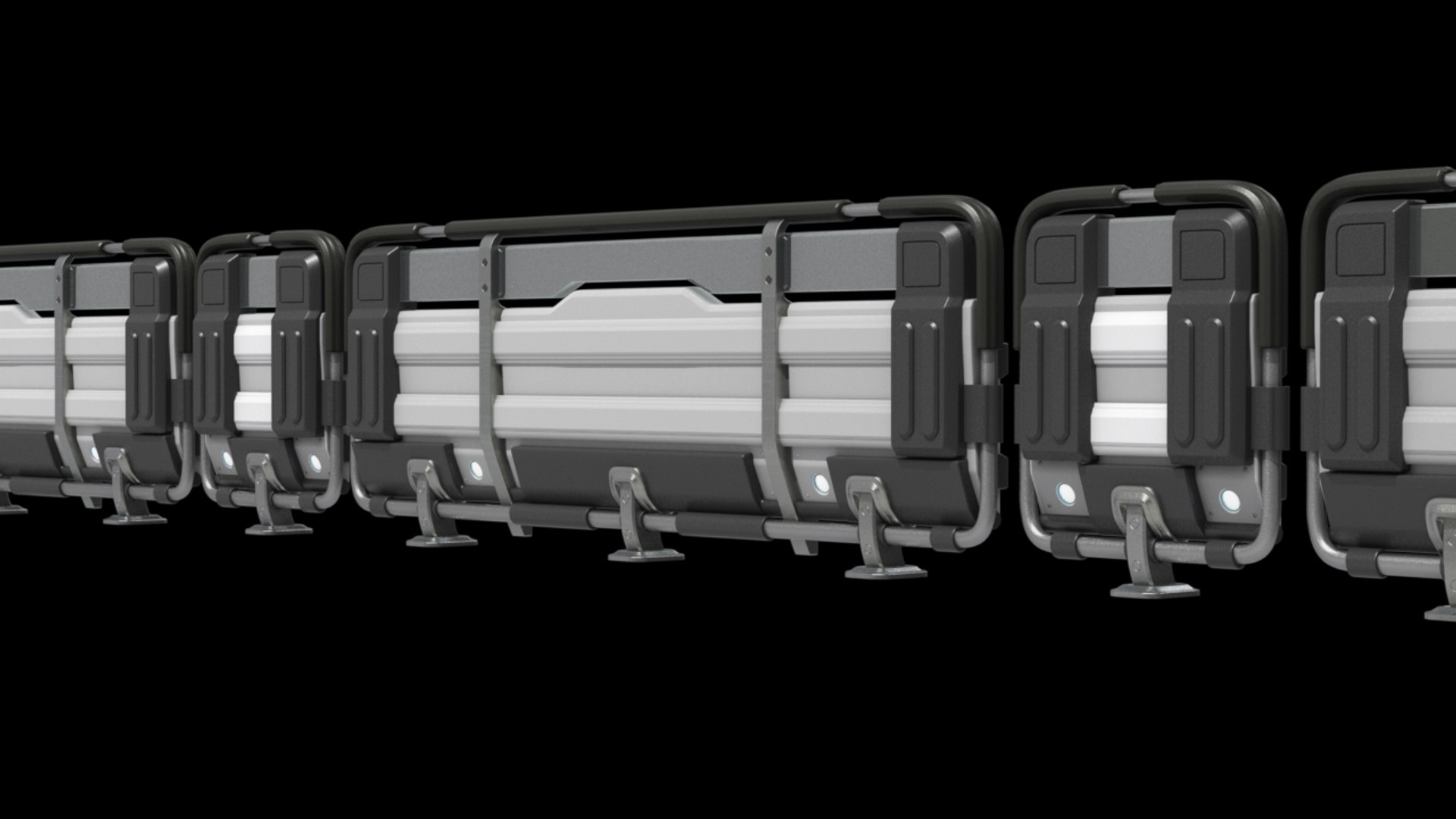 Modular Railings Sci Fi 3d Model