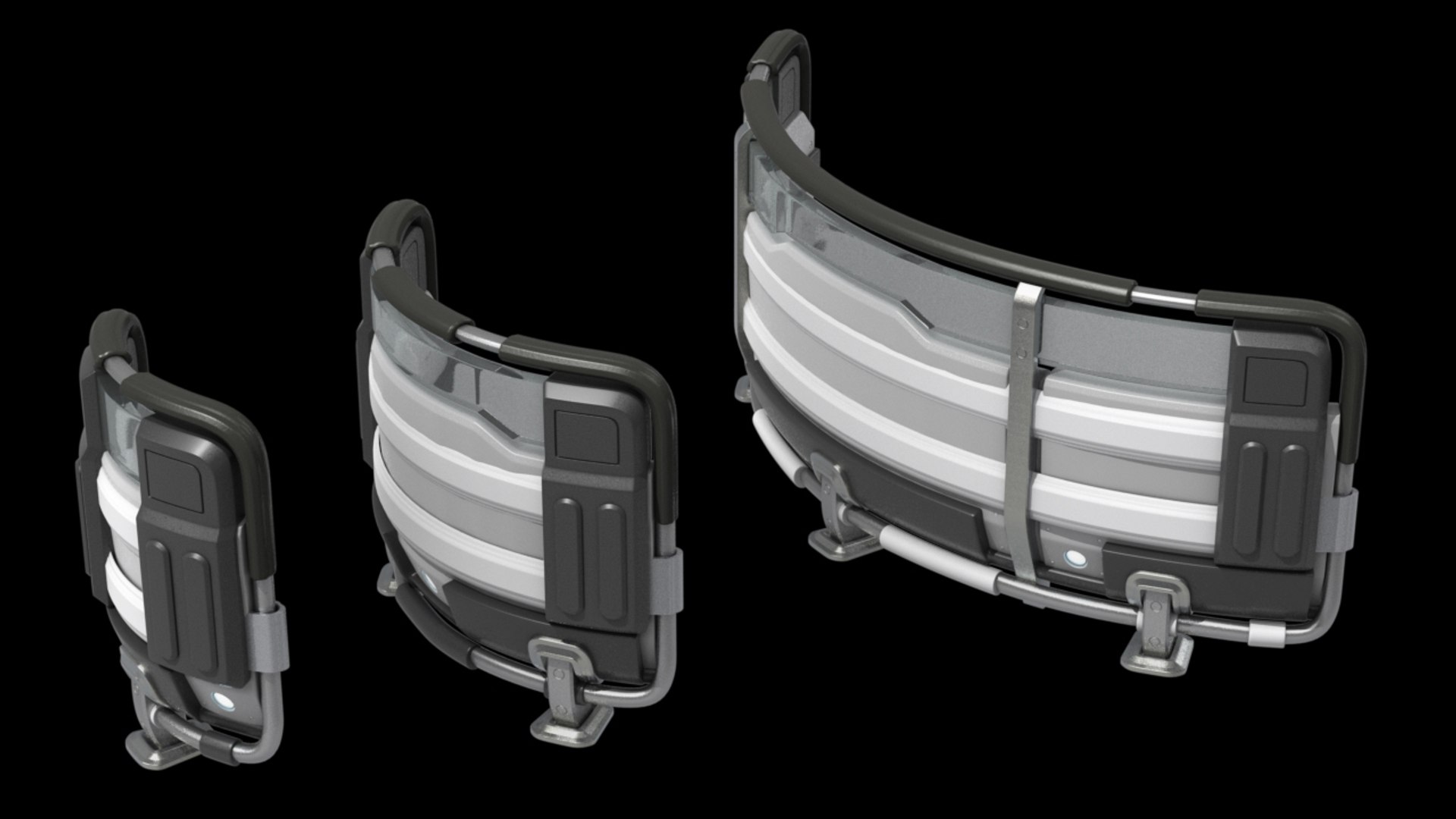 Modular Railings Sci Fi 3d Model