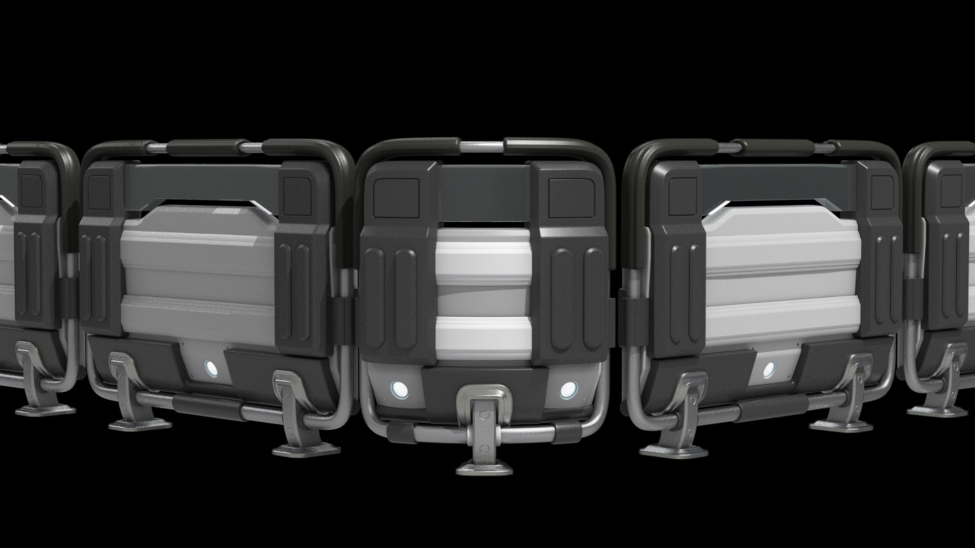 Modular Railings Sci Fi 3d Model