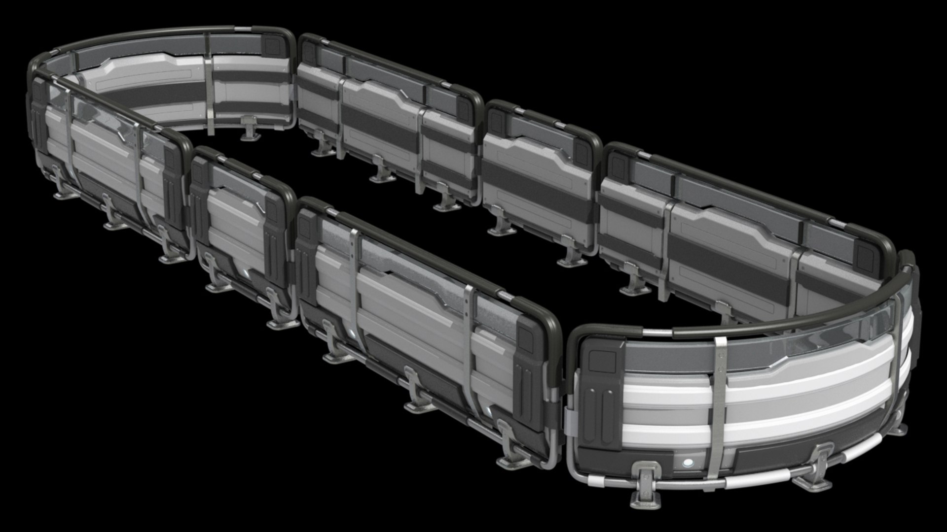 Modular Railings Sci Fi 3d Model