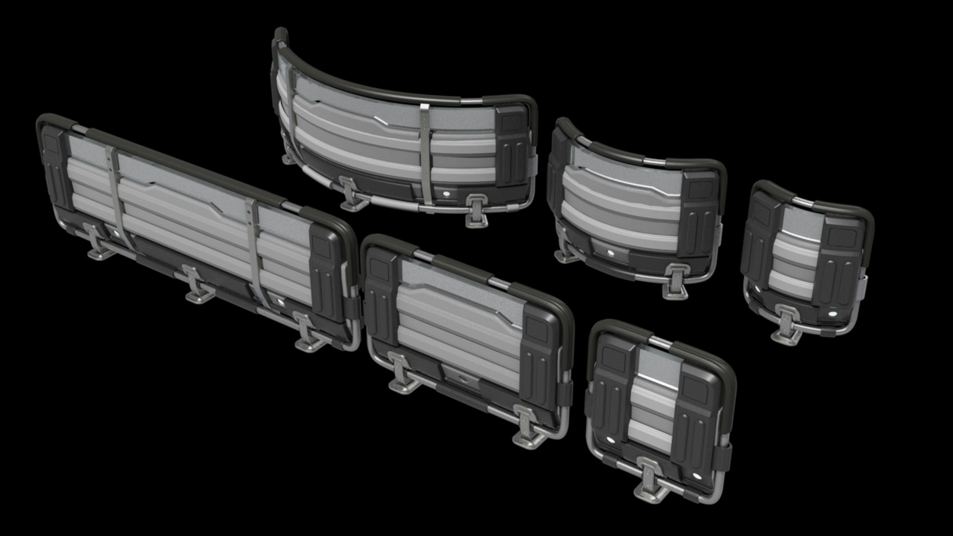Modular Railings Sci Fi 3d Model