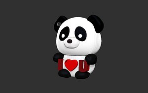 keychain panda 3D model