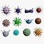 3D Collection of viruses and cells
