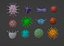 3D Collection of viruses and cells