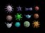 3D Collection of viruses and cells